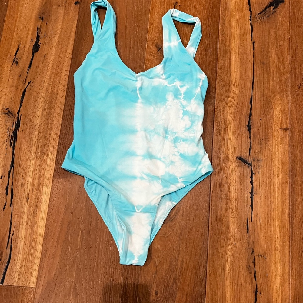 Pink Lily Blue and White One-Piece Swimsuit